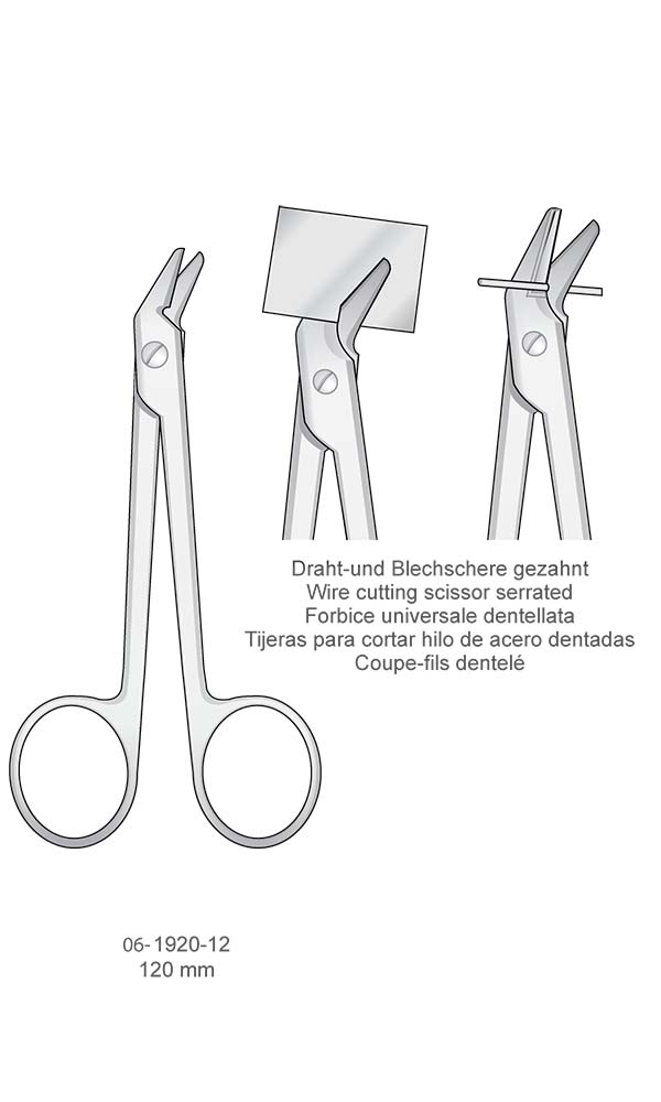 Wire and plate cutting scissors