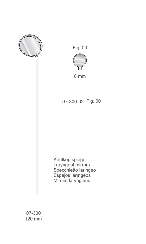 Mirrors and handles , Laryngeal mirrors Fig. 00