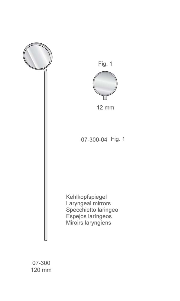 Mirrors and handles , Laryngeal mirrors Fig. 1