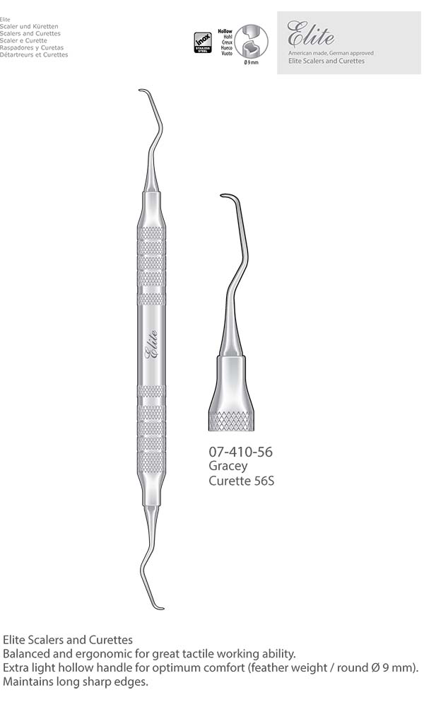 Scalers and Curettes, Gracey , Curette 56S , Elite Extra Thin