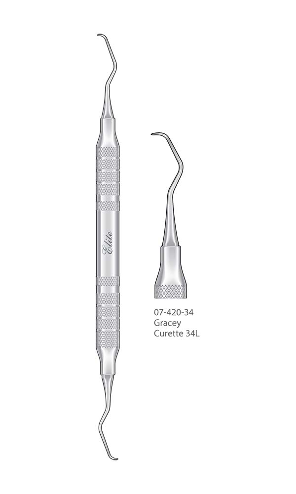 Scalers and Curettes, Gracey , Curette 34L , Elite Extra Thin