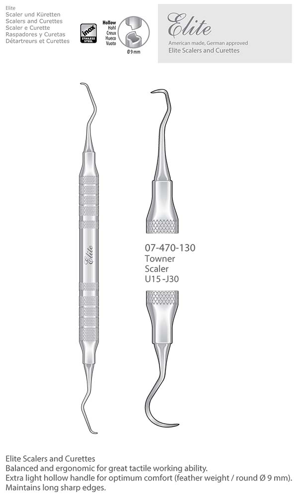 Scalers and Curettes , Towner Scaler U15-J30