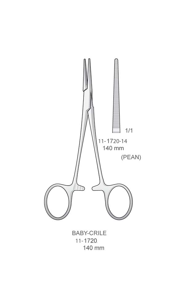 Hemostatic Forceps , BABY-CRILE , PEAN