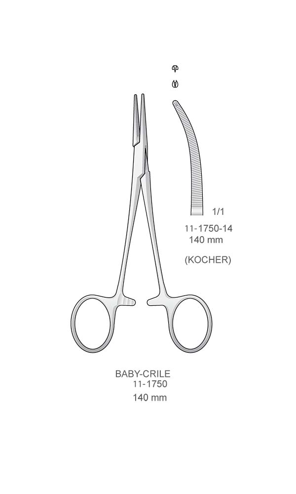 Hemostatic Forceps , BABY-CRILE , KOCHER