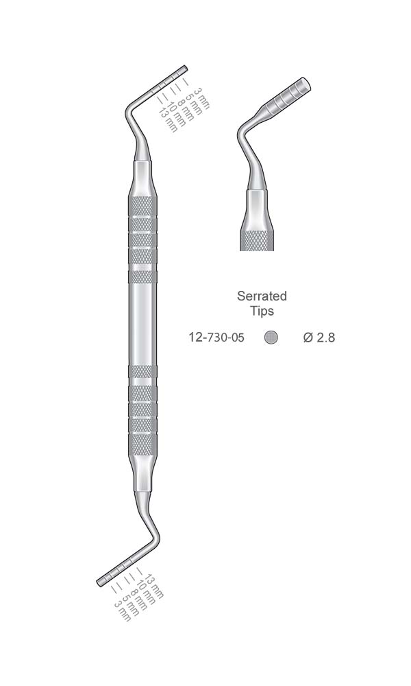 Bone Grafting Packers , Serrated Tips