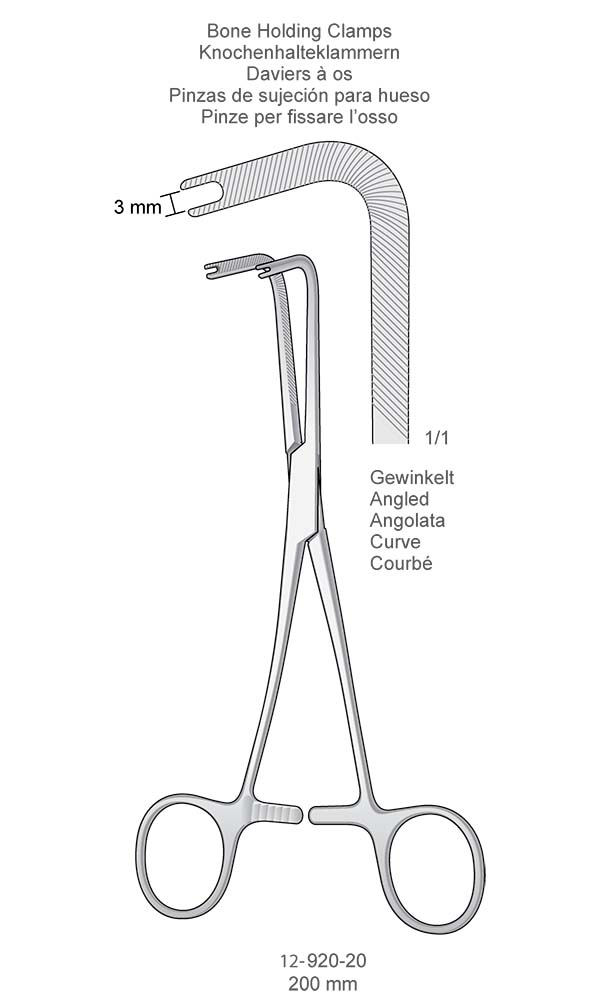 Osteometer , Bone Holding Clamps , Angled