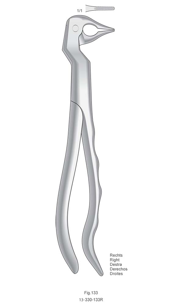 Extracting Forceps, Anatomical Handle , Fig.133 , Left