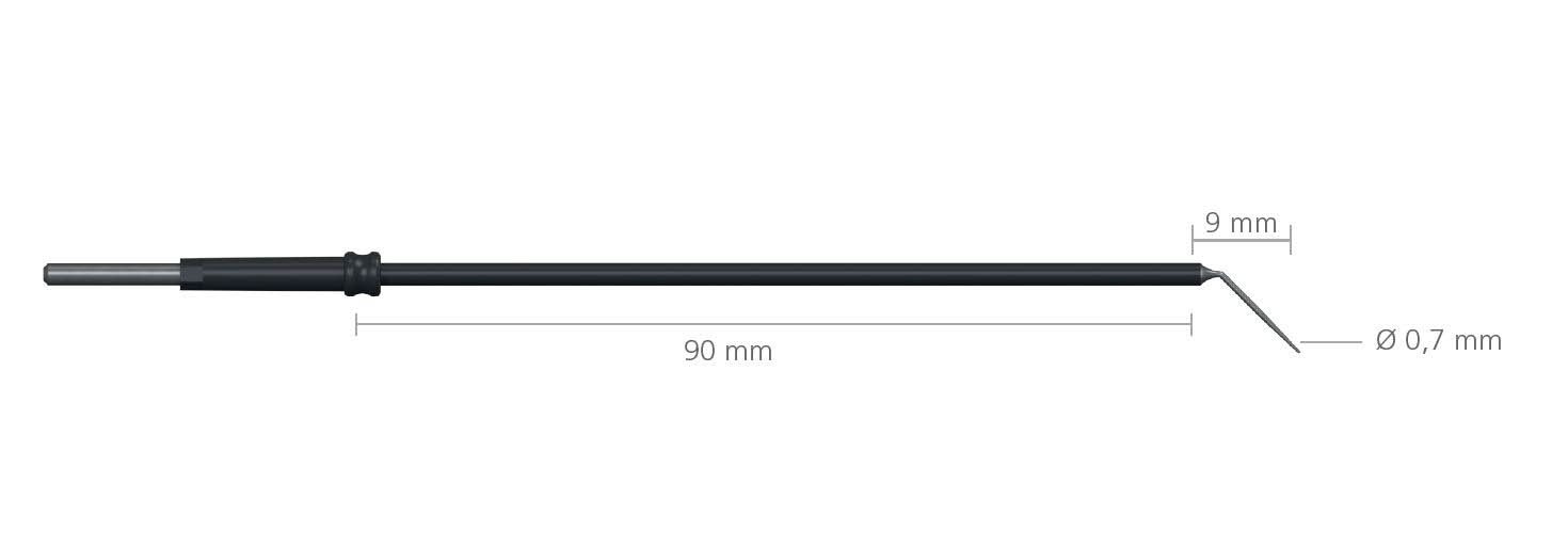 Needle electrode angular