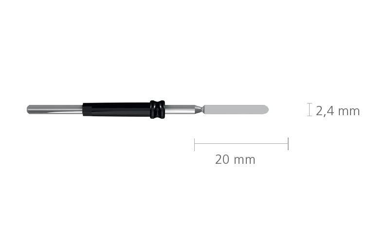 Spatula electrode isolated