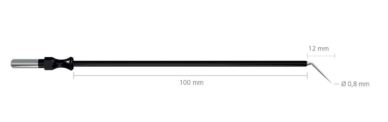 Needle long electrode, angular