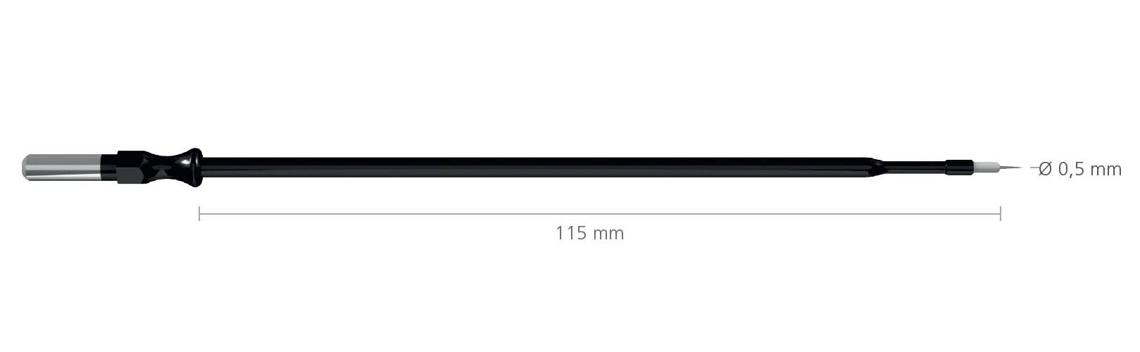 Tungsten long electrode, with teflon insulation