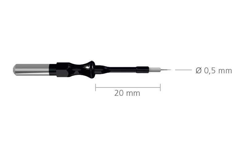 Tungsten electrode, with ceramic insulation